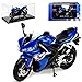 Produktbild Atlas Yamaha YZF-R1 Blau mit Sockel und Vitrine 1/24 Modell Motorrad mit individiuellem Wunschkennzeichen