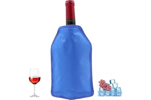 HI FINE CARE Weinkühler-Hülle, Weinflaschenkühler, Kühltasche, Gefriertasche, Wodka, Tequila-Kühler, Träger (blau)