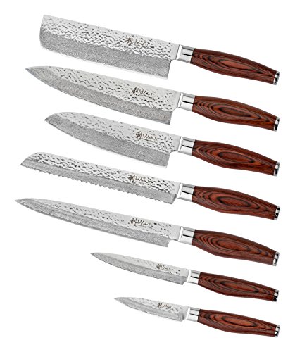 Wakoli Damastmesser (Schinkenmesser) japanischer Damaststahl VG-10, mit Holzverpackung, Wakoli Premium Serie - 5