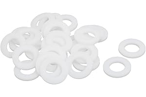 UXCELL sourcing map 30pcs Rondelles PTFE Plat Joint Étanchéité 18mm OD 10mm ID 2mm Épaisseur pour Robinet Tuyau Eau Blanc