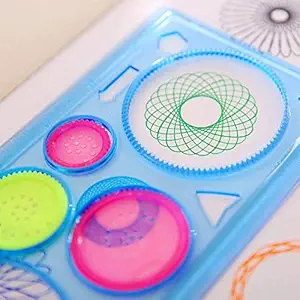 Crackles Creative Gift Designer Spiral Spirograph Geometric Ruler Drafting Tools Art& Craft Sets School Stationery Return Gift for Children Kids Students Birthday Drawing Toys - Pack of 5