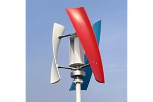KX-ENERGIE Windkraftanlage Vertikal Windturbinen 600W 12V 24V 48V Windgenerator Helix Wendel Turbine Controller Kit mit Laderegler,Garten 3Klingen Windkraftanlag für Zuhause Boote, Pavillons, Hütten