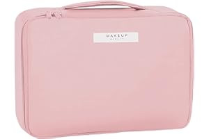 LRIKAS Borsa da Trucco Pochette Trucchi Beauty Case da Viaggio Donna Borsa da Toilette Organizer per Cosmetici per Donne e Ragazze Perfetto per Viaggio All'aperto (Rosa)