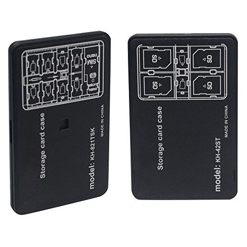 Mcoplus Water-Resistant & Shockproof Halter Storage Memory Card Case KH 821TSK KH-42 für SD-Karte/TF-Karten/SIM-Karten/Nano Karten (schwarz) - 4