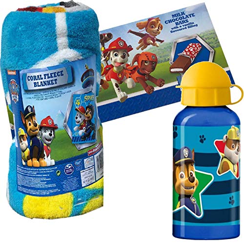 Preisvergleich Produktbild JT Paw Patrol Geschenkset (Kuscheldecke + Trinkflasche mit Paw Patrol Schokolade)