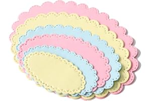 CA0BOLUOC Matrices de découpe - Cadre festonné ovale - Pour loisirs créatifs, scrapbooking, fabrication de cartes, albums, boîte cadeau, décoration - Pochoir de gaufrage en métal