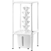 VEVOR Hydroponic Growing System with Grow Light, 6 Tier Vertical Hydroponic Tower with 30 Capsules, Water Pump, Plant Germina