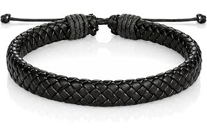 Läderarmband Herr Svart Justerbar Flätat läder