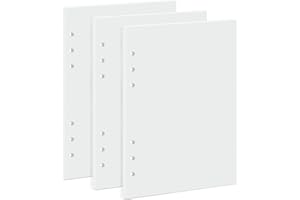 OVISEEN Hojas Repuesto Cuaderno A5 en Blanco - 135 Hojas Papel Grueso 100g, 6 Agujeros - Papel Premium Multiusos para Bocetos, Notas, Acuarela (3 Paquetes)