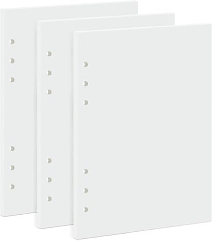 Recharge 100 Feuilles Blanches 120g/m² 6 Trous Pour Agenda A5 - Papier Italien FSC
