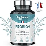 Probiotique Flore Intestinale - Jusqu'à 60 Milliards UFC/Jour - 10 Souches : Immunité, Digestion, Syndrome du Colon Irritable - Complément Alimentaire 100% FRANÇAIS - Probio+ Fabriqué par Apyforme