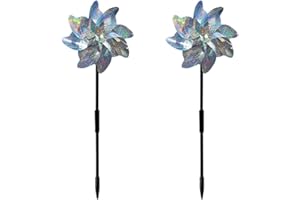 Tinyuet Molinos de Viento Reflectivos,2PCS Molino De Viento Repelente De Aves,Repelentes De Molino De Viento,Anti-pájaros Reflectantes para Proteger Jardines/Huertos/Patios - Puntos