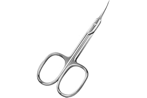 Voarge Forbici per cuticole e cuticole, in acciaio inox, per unghie, unghie, sopracciglia, ciglia, pelle morta