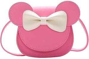 AioTio Lindo Bolso de Hombro con Lazo para Niñas Pequeñas, Bolso de Hombro de PU para Niños, Niñas y Niños Pequeños