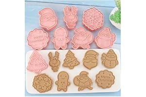 RHHGOPM 8 Stück Ausstechformen Weihnachten,Keksausstecher Backformchen Set Für Keksteig,Kuchendekoration Schokoladenform