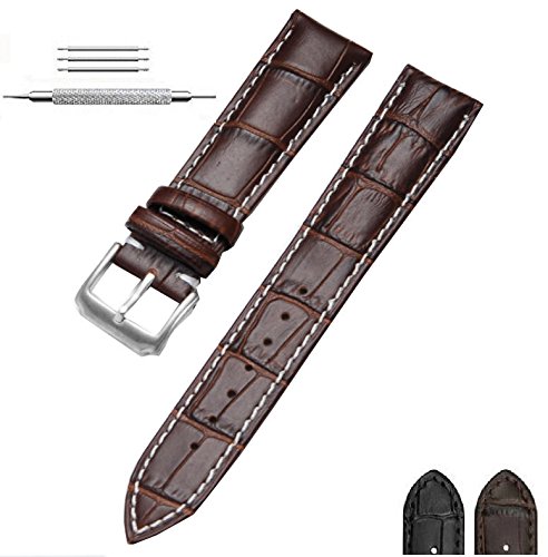 Pulsera de Cuero Vintage 18mm 20mm 22mm Correa de Reloj de Cuero de Repuesto, Adecuado para Reloj Deportivo Tradicional o Reloj Elegante, Cuero Unisex Universal