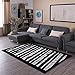Produktbild rug Teppiche rutschfeste Teppiche Schwarzer Teppich Weiche Langlebige Teppichmatte Teppich Mit Geometrischem Muster Wohnzimmer-Teppich Schlafzimmer-Rechteckteppich Balkon-Teppich Waschbar