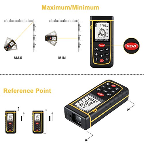 FLOUREON laser Entfernungsmesser Distanzmessgerät distanz messgerät 0,05-40 m Messbereich +/- 2mm Messgenauigkeit digitaler entfernungsmesser Laser Distanzmessgerät - 4