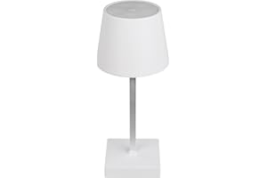 MIJOMA Bezprzewodowa lampa stołowa LED z włącznikiem dotykowym, ściemniana, bezprzewodowa, przenośna, do czytania, lampka nocna do salonu, sypialni, na biurko, do czytania (biała)