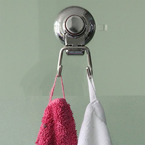 MYTK Edelstahl-Haken für das Badezimmer mit Saugnapf zum Aufhängen von Handtüchern (2 Stück) (Style 2) - 3