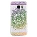 Produktbild MUTOUREN Samsung Galaxy S7 TPU Hülle Schutzhülle Crystal Case Durchsichtig Klar Silikon Transparent Ultradünne Weich Gel Hinten Rückdeckel Kratzfeste Federung Etui Bumper-Mandala Grün