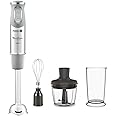 Moulinex QuickChef, Batidora de Mano 1000 W, Regulador de 10 Velocidad Turbo, 3 Accesorios para Picar y Montar y Vaso Medidor