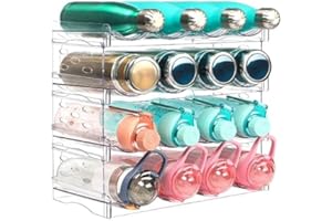 ‎JUPELI JUPELI Flaschenregal Stapelbar Flaschenhalter, Flaschenregal Kühlschrank Getränkeregal, Flaschen Aufbewahrung, Kühlschrank Organizer Flaschen für Küchen Arbeitsplatte Schrank Büro (16 Flaschen)