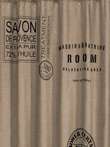 Sealskin Cortina de Ducha Savon de Provence, 180 x 200 cm, Poliéster y Algodón, Marrón