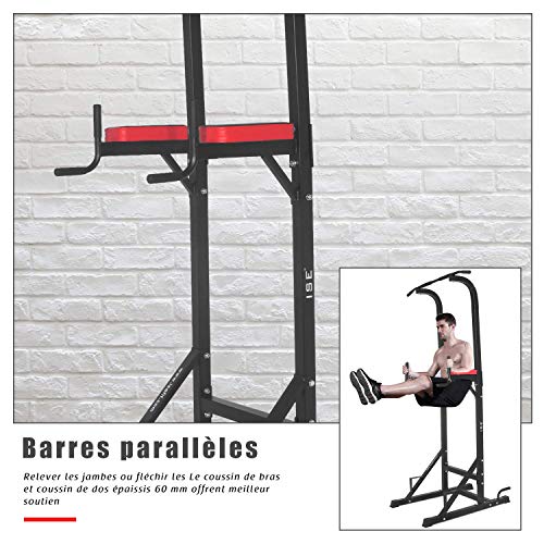 ISE 5in1 Chaise Romaine Power Tower Workout Dip Station Barre de Traction Station Musculation pour l'entraînement à la Maison, SY-5607 ISE 5in1 Chaise Romaine Power Tower Workout Dip Station Barre de Traction Station Musculation pour l'entraînement à la Maison, SY-5607