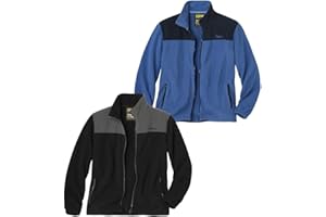 ATLAS FOR MEN - Set di 2 Giacche in Pile da Uomo - Giacca in Pile con Zip - Collo Alto - 2 tasche - Disponibile in taglie forti