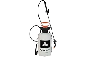 GREEN>IT Home IT® Gartenspritze Drucksprüher 8L | UV-beständiger Sprüher mit Pumpe | Tragegurt & Überdruckventil | Unkrautvernichter Spritze, Verstellbare Düse, 130 cm Schlauch