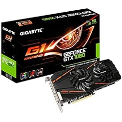 Gigabyte GeForce GTX 1060 G1 Gaming 6G (Rev. 2.0) GeForce GTX 1060 6GB GDDR5 - Tarjeta gráfica (NVIDIA, GeForce GTX 1060, 7680 x 4320 Pixeles, 1594 MHz, 1809 MHz, 7680 x 4320 Pixeles)