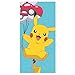 Produktbild Pokemon 2200002392 140 x 70 cm Pikachu mit Poke Ball Luftballons und Badetuch Strandtuch