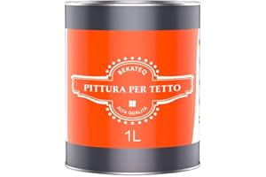 BEKATEQ Pittura per tetto Rosso mattone 1L - Vernice per tegole, calcestruzzo, legno, Eternit, bitume - Resistente ai raggi UV e alle intemperie, ad asciugatura rapida, elastico e idrofobo BE-510
