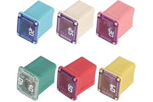 Gebildet 6 Fusibles Surtidos en Forma de Caja Jcase de Perfil Bajo para Automóviles de 12V-24V para Camiones, Coches y SUV, Barcos (20A/25A/30A/40A/50A/60A, 1 Unidad Cada Uno)