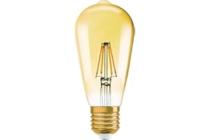 Osram Vintage Edition 1906 Ampoule LED à Filament - Culot E27 - Forme Edison Or Ambrée - Dimmable - Blanc Chaud 2400K - 7W (Équivalent 54W)