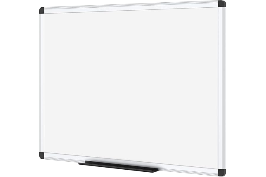 VIZ-PRO Magnetic Whiteboard Silver Aluminium Frame, W90xH60CM