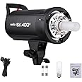 Godox SK400II Professional Compact 400Ws Studio Flash Strobe Light Built-in Godox 2.4G Wireless X System GN65 5600K with 150W Modeling Lamp for E-commerce Product Portrait Lifestyle Photography