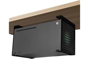 Chanvoo Metall-Untertischhalterung, kompatibel mit Xbox Series X, mit kratzfestem Silikon (schwarz)