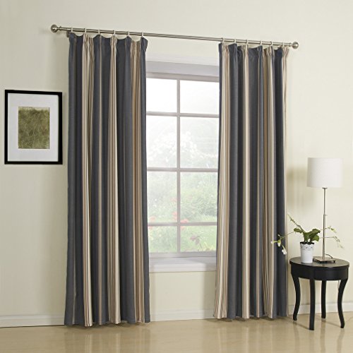Gwell Supersanft Stripe Curtain Opaque Curtain Top Quality Curtain for Living Room Bedroom 245X140 CM Pack of 1
