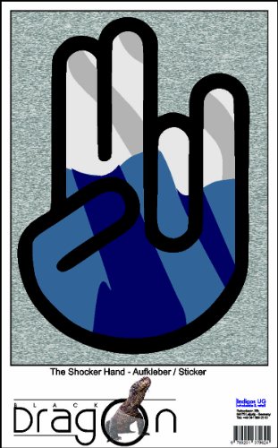 The Shocker Hand - Laptop Notebook Skin Sticker Cover Art Decal - 210x144 mm black Outline with Flag - Uruguay