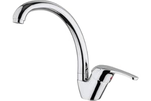 Paini – Rubinetto Miscelatore Monocomando Cucina, Lavello, Cromato, Leva laterale , bocca conica orientabile, Design moderno, interamente prodotto e lavorato in Italia