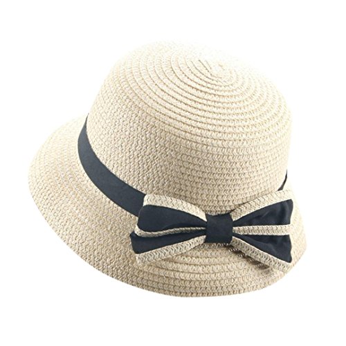Sombrero del Sol del Verano De Los Niños AIMEE7 Sombrero De Copa del Sombrero De Paja De La Playa (Beige)