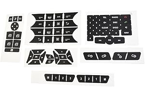 FACULX Pegatina para botón de radio de coche, control de clima, aire acondicionado, para cerradura de puerta, calcomanías de reparación de botones de volante de coche, para Mercedes-Benz 2009