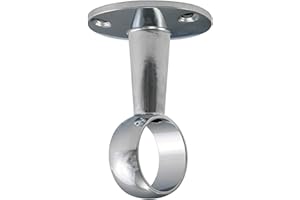 BMF DIRECT Round Rail 25mm Wardrobe Polished Chrome Hanging Tube Cut to Size + END SUPPORTS and SCREWS (Middle Support)