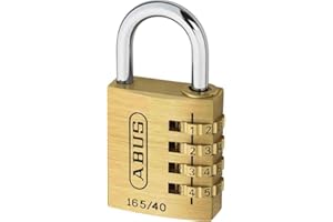 ‎ABUS ABUS Zahlenschloss 165/40 - Vorhängeschloss aus Messing - mit individuell einstellbarem Zahlencode - Kofferschloss / Spindschloss - ABUS-Sicherheitslevel 4