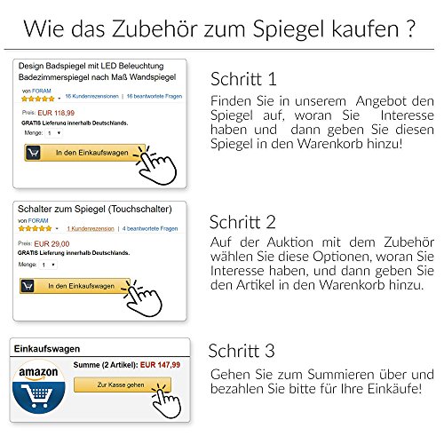 Design Badspiegel mit LED Beleuchtung Wandspiegel Badezimmerspiegel nach Maß - 4