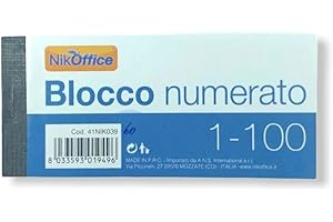 NIKOFFICE BLOCCO NUMERATO LOTTERIA 1/100 6x13CM