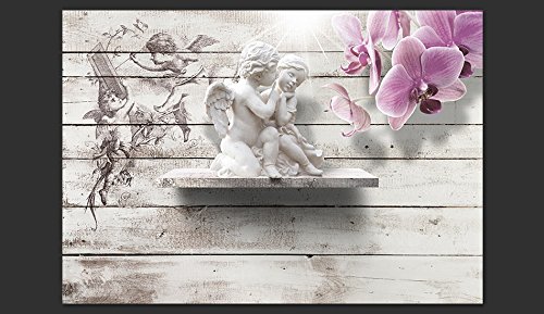 FOTOTAPETE 350×245 cm – VLIES TAPETE PREMIUM – PROFI QUALITÄT – Top moderne Wanddeko – Riesen Wandbild – Top Design Tapete – Neue exklusive Edition mit noch besser Druckauflösung – Deutsches Premium Vlies – Engel Blumen h-A-0044-a-a - 2