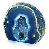 Serafino Genuine Brazilian Agate Geode Healing Crystal Mineral Blue Green Purple Pink Agate Crystals Cristal Stone Gift (blue)